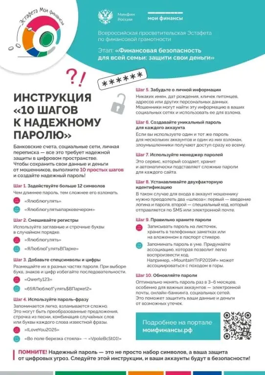 "10 шагов к надежному паролю" "Финансовая безопасность для всей семьи: защити свои деньги"